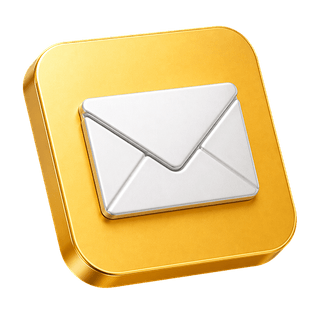 3D envelope icon shown as decoration on the contact us page